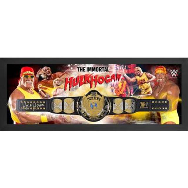 Hulk Hogan WWE Framed Winged Eagle Championship Title Belt Shadowbox