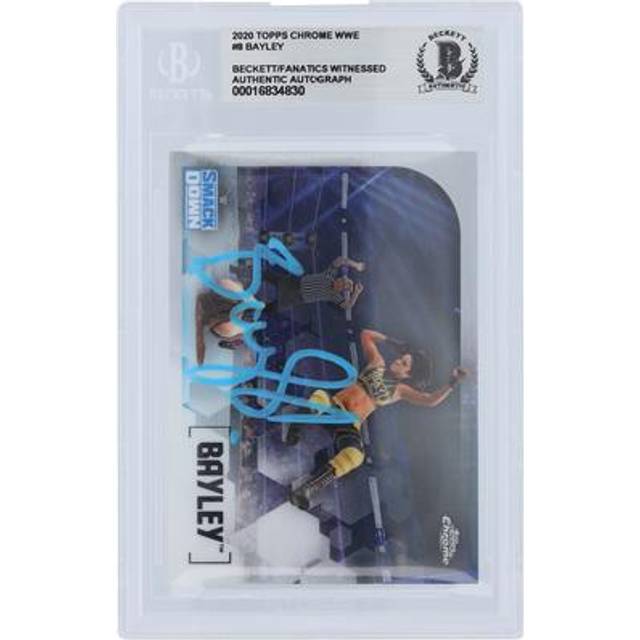 Bayley WWE Autographed 2020 Topps Chrome Blue Paint #8 Beckett Fanatics Witnessed Authenticated Card