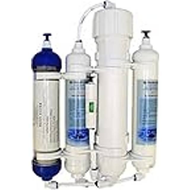 Finerfilters 4 Stage Compact Aquarium Reverse Osmosis Unit - 100 GPD with Inline DI Resin Chamber for Tropical, Marine & Discus Fish