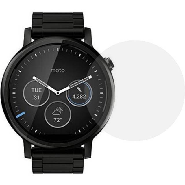 Motorola Moto 360 46mm Lätt installerat extra glas - Genomskinligt