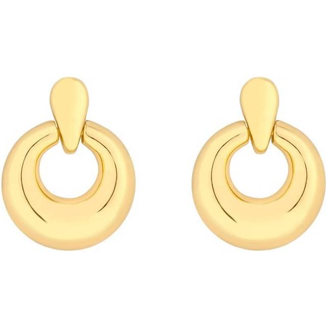 Jon Richard Gold Plated Polished Door Knocker Earrings, Gold, Women