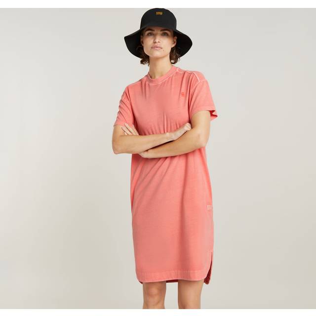 G-Star för kvinnor. D24483-D610-G494 Overdyed Lös klänning rosa (XXS), Casual, Kort ärm, Ekologisk bomull, Hållbar - Rosa (XXS)