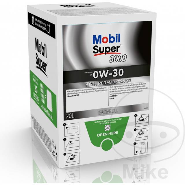 MOBIL SUPER 3000 FORMULA VC 0W-30 BAG-IN-BOX Mobil - Motorolja - Volvo - Toyota - Kia - Renault - Hyundai - Subaru - Mazda - Honda