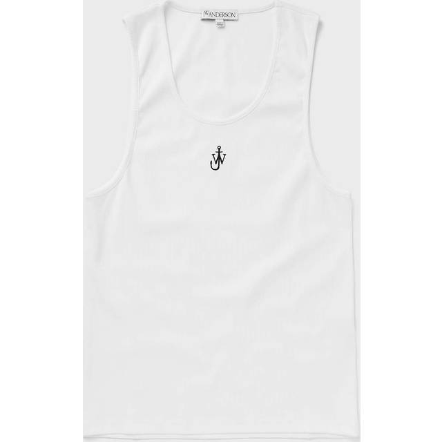 Anchor Embroidered Vest - White - British fashion house JW Anderson is renowned for its androgynous approach to design. The brand's unique aesthetic offers a modern interpretation of masculinity and femininity, taking silhouettes or features from the two and combining them to create something new.