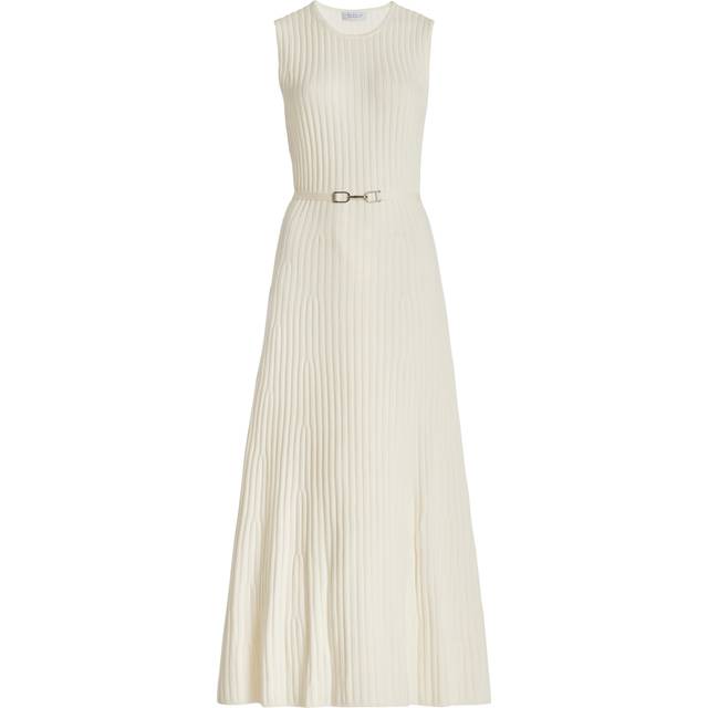 Meier Cashmere-Blend Ribbed Knit Maxi Dress with Belt - IVORY - Large