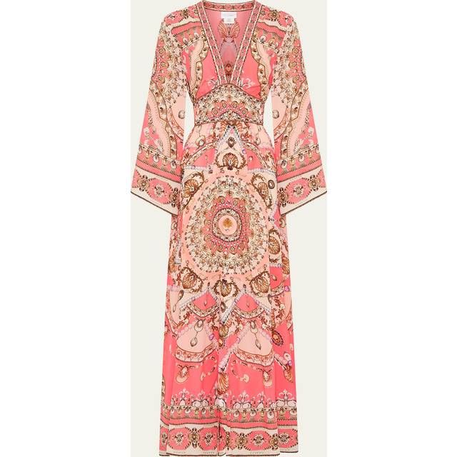 Kimono Sleeve Dress with Shirring Detail Shell Games, L