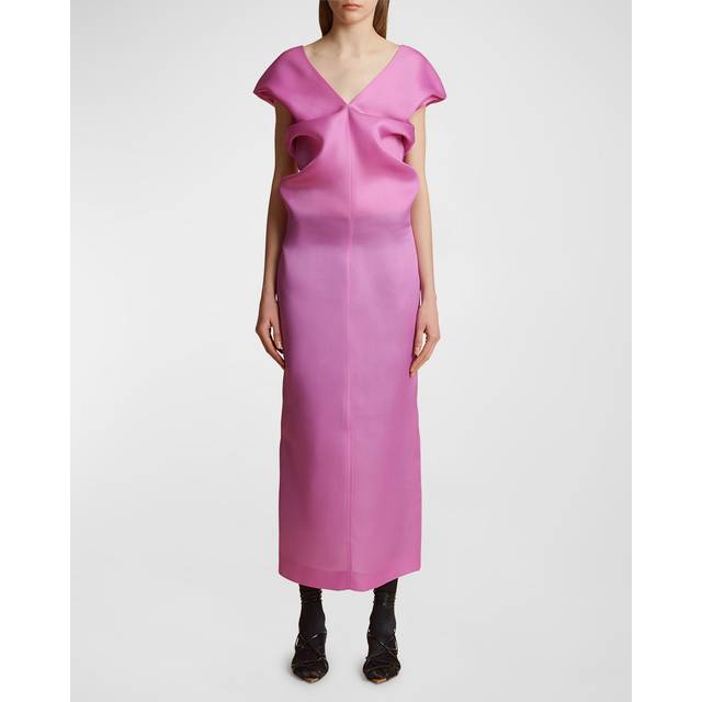 Khaite, Maxi Dresses, female, Purple, XL, V-Neck Maxi Dress