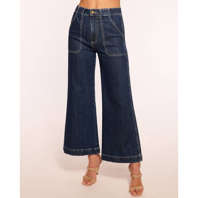 Theodora Cropped Wide-Leg Jeans - DARK WASH - 30