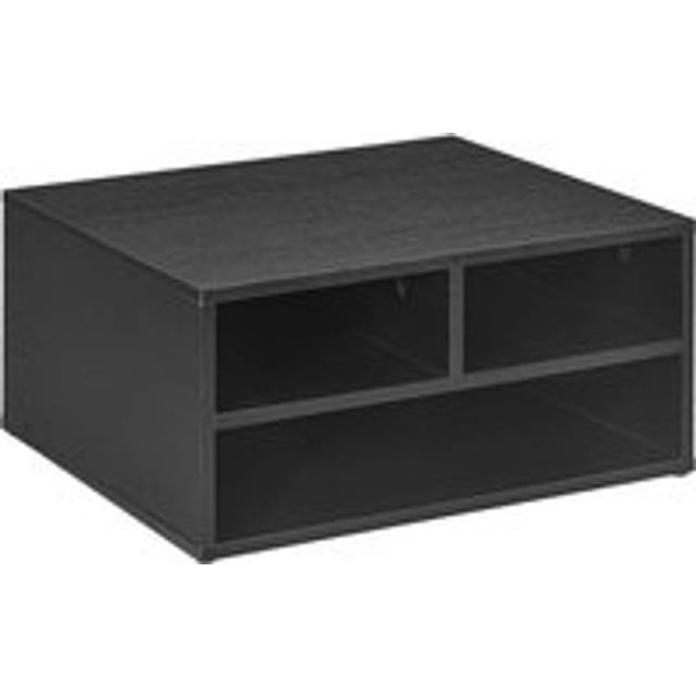 HOMCOM Desktop Printer Stand with 3 Open Compartments - Desk Organiser - Black | TJ Hughes