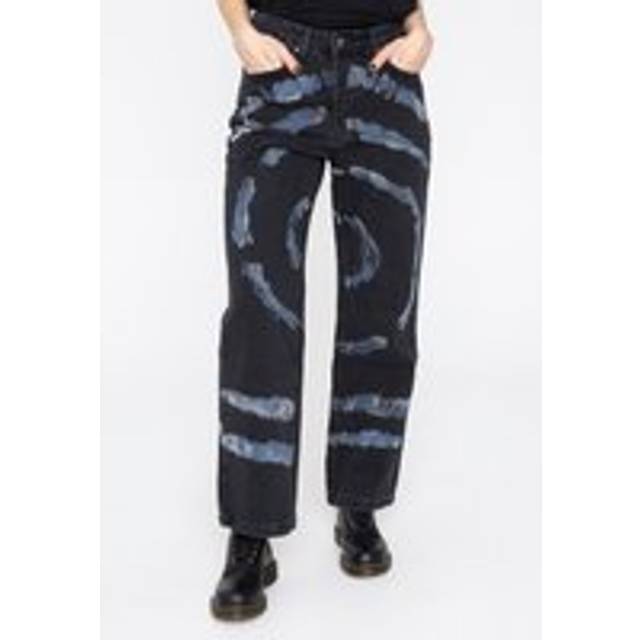 The Ragged Priest - Circle Tie Dye Dad Black/Blue - Jeans - black - W26 - 100% Cotton,Denim