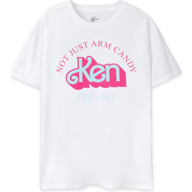 (Large) Barbie Short Sleeved T-Shirt (Mens White)