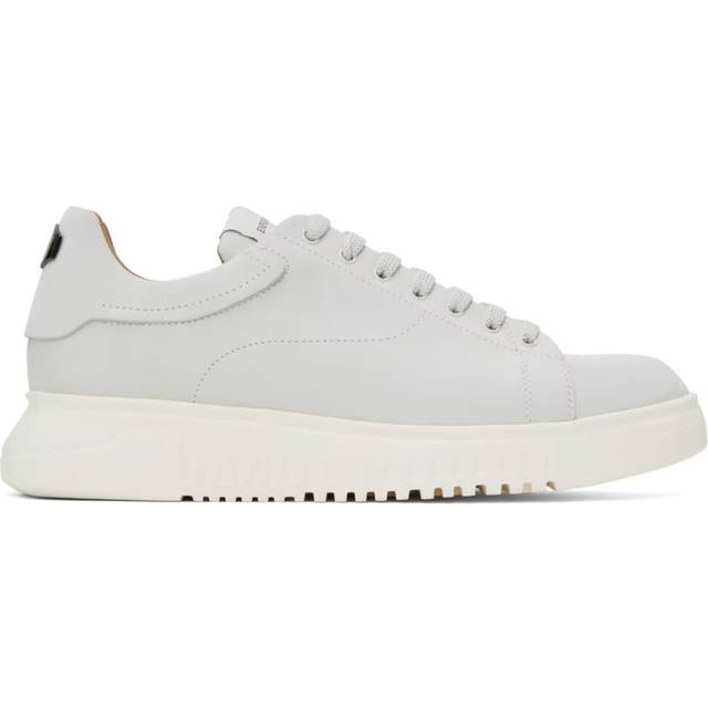Emporio Armani, Sneakers, male, Gray, 8 UK, Nabuk Ice Sneaker with Eagle Logo