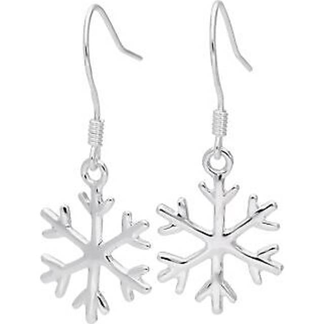 Sterling silver winter snowflake earring wire earrings