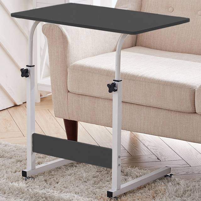 Living and Home Height Adjustable Desk with Wheels - Black