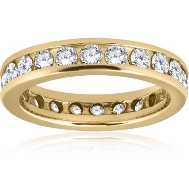 Yellow Gold Stackable 2 Ct Channel Set Eternity Ring 14k Womens Anniversary Band
