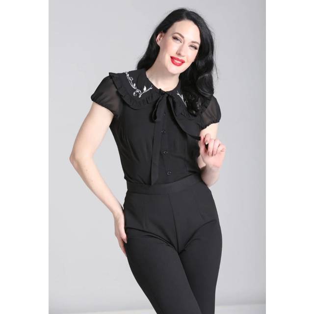 Hellbunny - Black And White - Blouse - black - S - 100% Viscose,Viscose