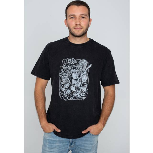 Element, Topp, Herr, M, Bomull, Star Wars Logo Tee Tvättad Svart