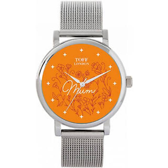 Toff london tlws-30840 ladies orange flowers mum watch