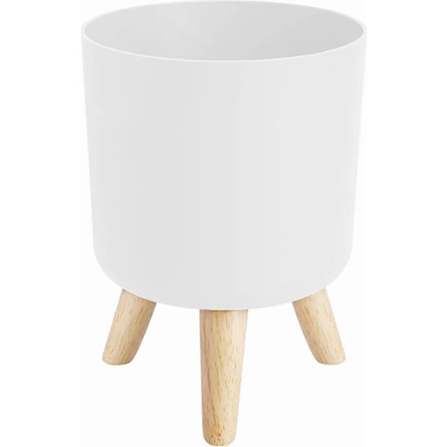 Modern Plant Pots with Wooden Legs Holder Bedroom Living Room Floor Standing Potted Flower Pot Home Garden Planters -B