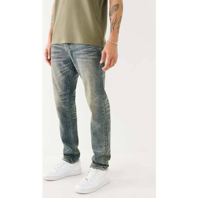 True Religion Mens Rocco Single Needle Flap 32In in Dark Wash - Dark Blue - Size 32 (Waist)