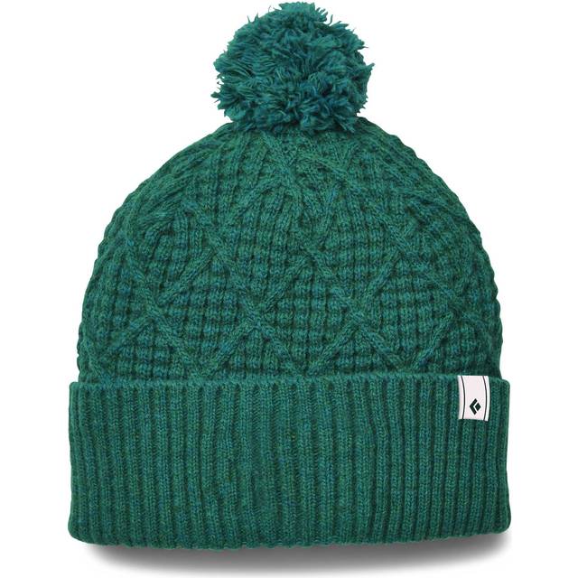 Hat Black Diamond Cable Cuff Pom - Vert