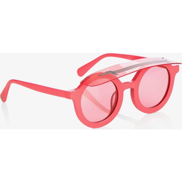 Mini Rodini Girls Pink Dog Print Round Visor Sunglasses - One Size