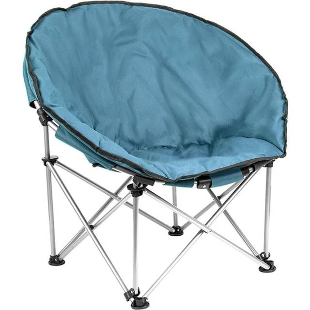 Dakota Fields Moon Chair Bucket Camping Orca Folding Garden Chairs Heavy Duty Padded Camping Chair For Camping, Garden, Festivals Fishing Saucer Chair - Blue (80cm H X 85cm W X 63cm D)