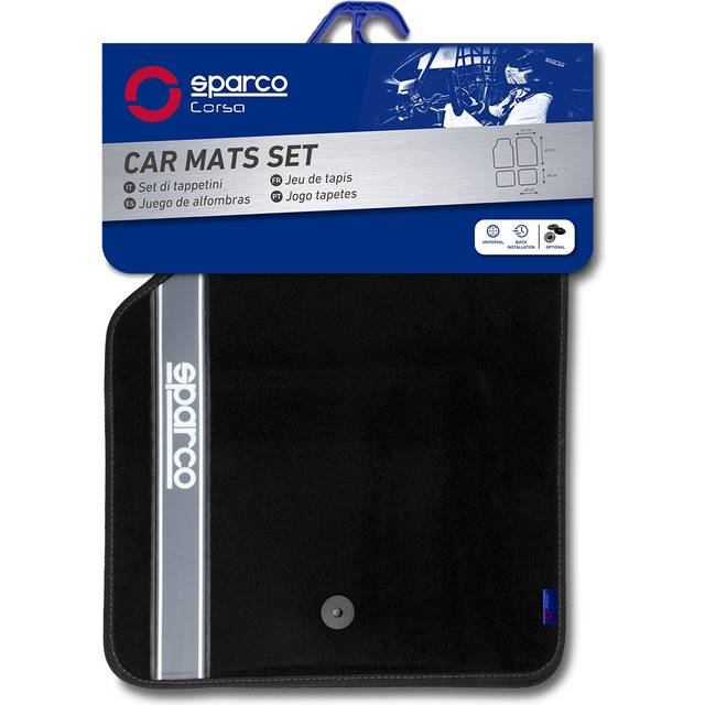 SPARCO Set med golvmatta 03763BAR fram och bak 4 svart 65x47 / 30x40