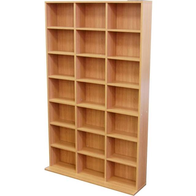 PIGEON HOLE - 588 CD 378 DVD Blu-ray Media Storage Unit - Oak - Oak - Brown