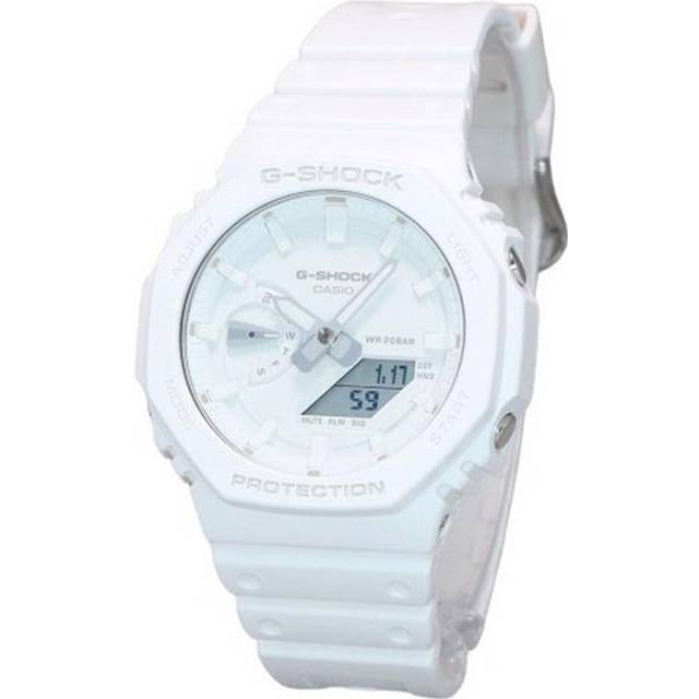 Casio G-Shock Tone-on-Tone Analog Digital Resin Strap White Dial Quartz GA-2100-7A7 Men's Watch