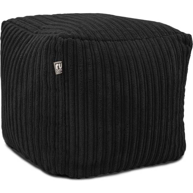 Jumbo Cord Cube Beanbag - Black - One Size - rucomfy Beanbags