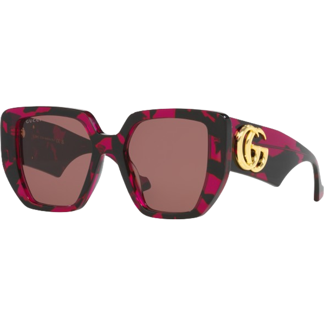 Gucci Brown Geometric Ladies Sunglasses GG0956S 008 54 - Purple (Dimension: 6.0000x5.0000x4.0000 inches)