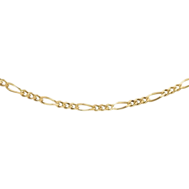 9ct Gold 1.8mm Diamond Cut 18 Inch Figaro Chain 1.15.0034