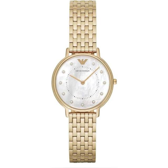 Emporio Armani Mother of Pearl Dial Gold Plated Ladies Watch AR11007