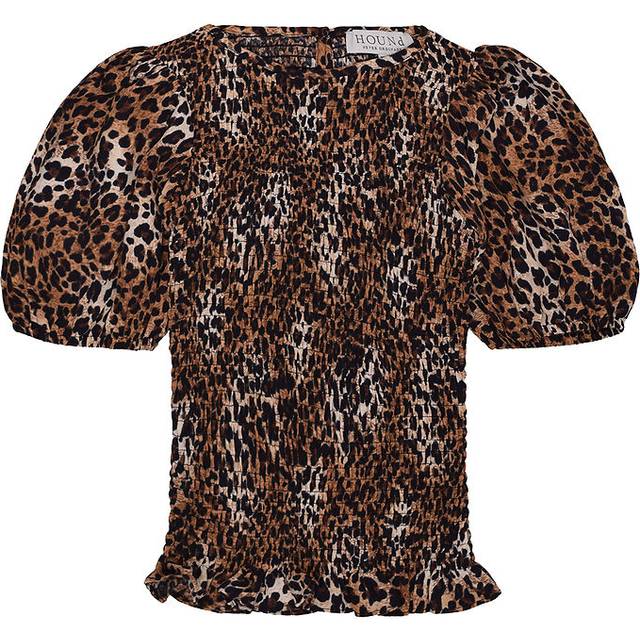 Hound Topp - Leopard - Svart/Beige/Brun - Hound - 18 år (188) - T-shirt