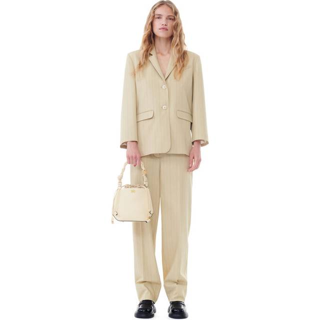 GANNI Beige Suiting Trousers - 299 Sahara Sun - DK 38