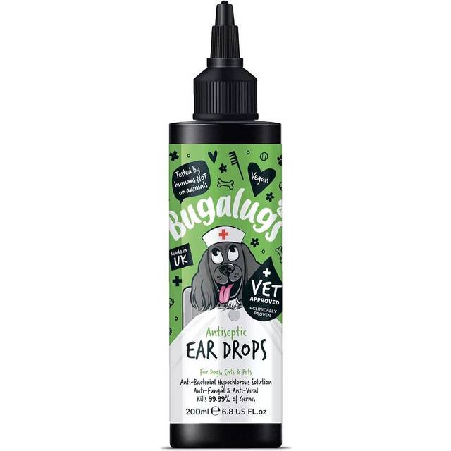 Dog Ear Drops treatment for yeast infection, itching and odours - first aid antiseptic ear drops for dogs is an antibacterial dog ear