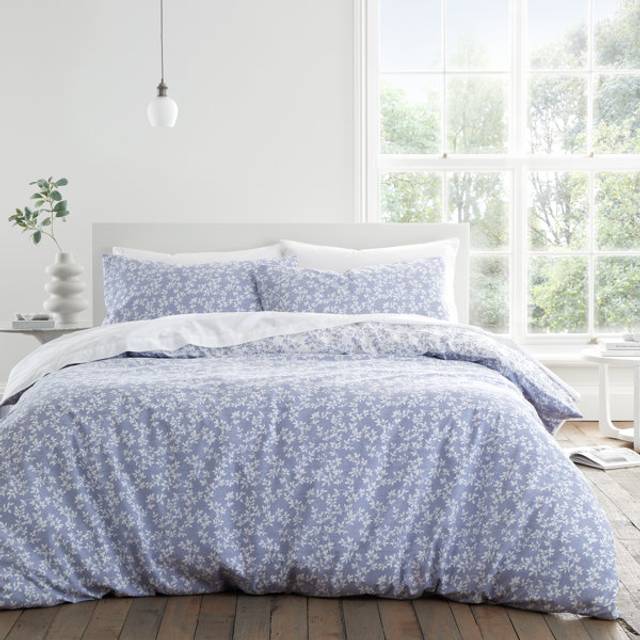 Bianca Shadow Leaves French Blue 200TC Duvet Set