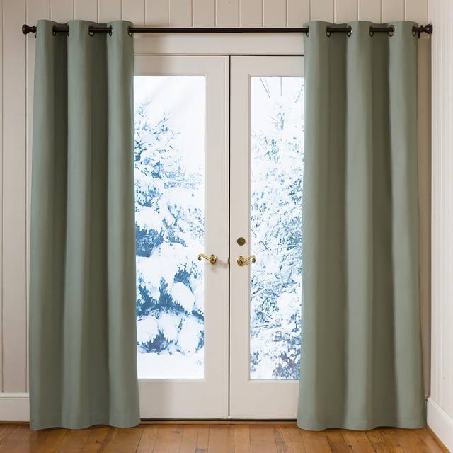 Thermalogic Weathermate Insulated Grommets Cotton Curtain Panels  80 X 95 sage