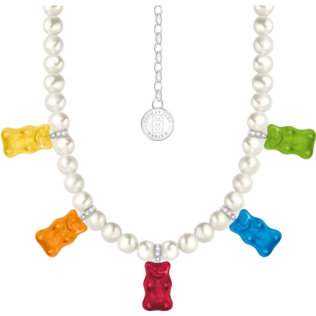 Thomas Sabo Womens 925 Silver & Glass X Haribo Sterling-silver, Zirconia and Freshwater Pearl Pendant Necklace 50cm