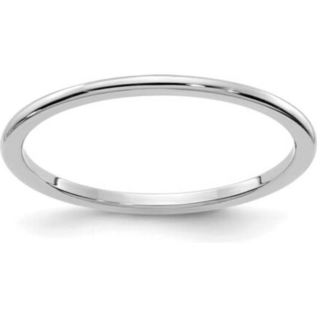 Quality Gold STK17-120W-7 1.2 mm 14K Gold Half Round Stackable Band, White - Size 7