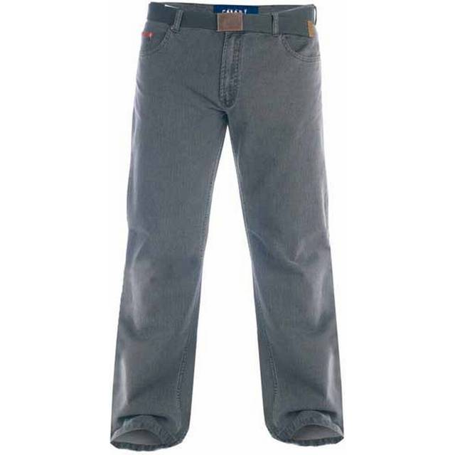 (50R, Charcoal) Duke London Mens Kingsize Canary Bedford Cord Trousers With Belt