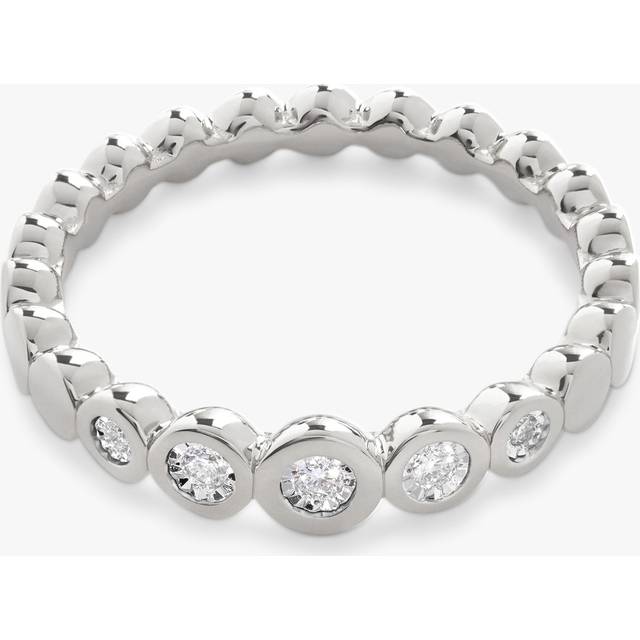 Monica Vinader Diamond Half Eternity Ring, Silver