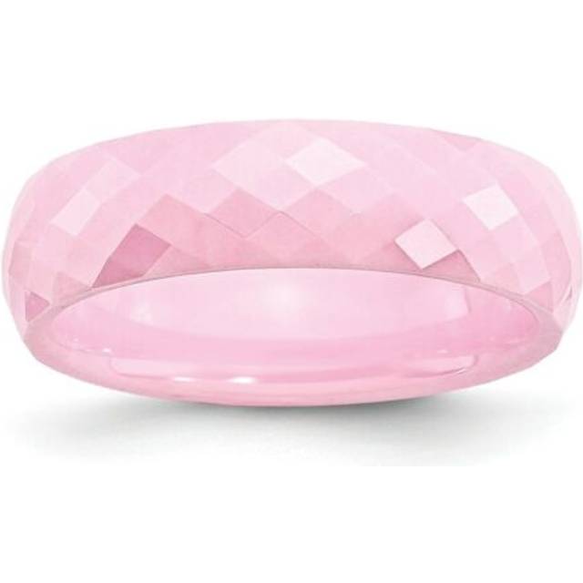 Chisel CER17-5.5 6 mm Ceramic Pink Faceted Polished Band, Size 5.5