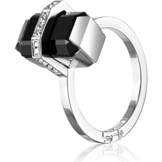 Little Bend Over - Onyx Ring Vitguld 16.00 mm