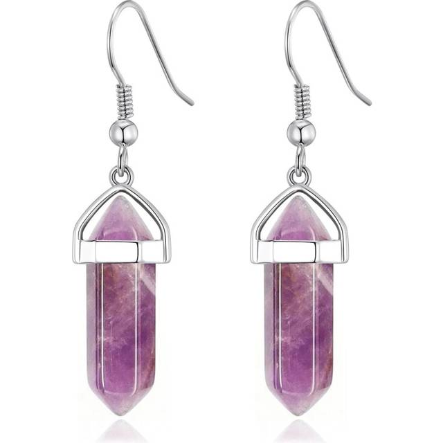 Amethyst gemstone drop earrings