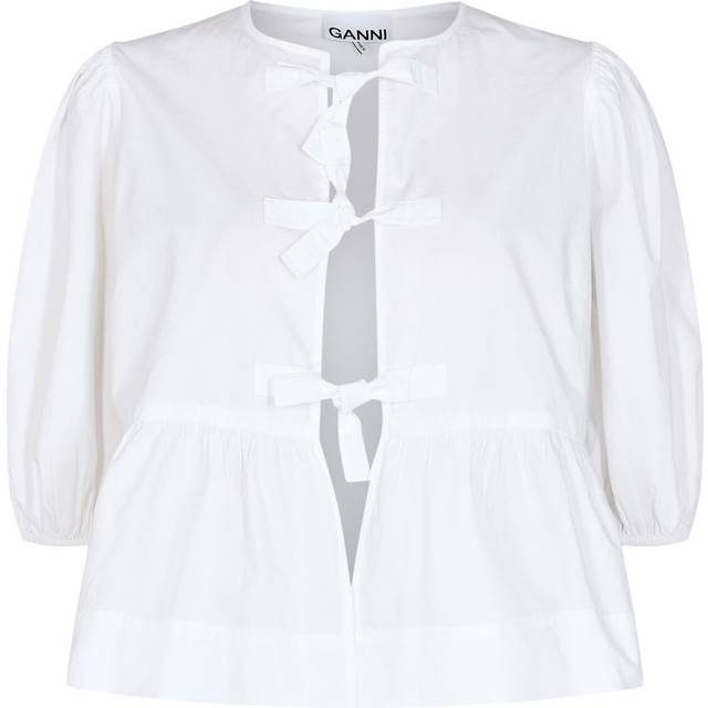 Ganni Organic Cotton-Poplin Shirt - EU 32/UK 4 - White