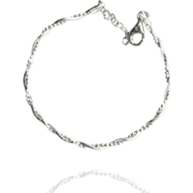 Womens Bead Chain Twisted Sterling Silver Bracelet - Grey - One Size