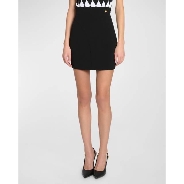 Balmain High-rise crepe miniskirt - black (UK 6)