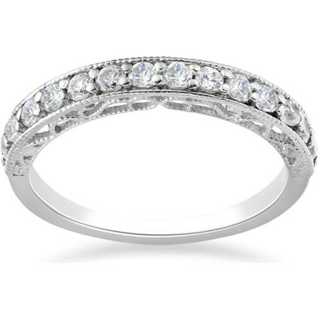 1/2ct Vintage Diamond Wedding Ring 14k White Gold
